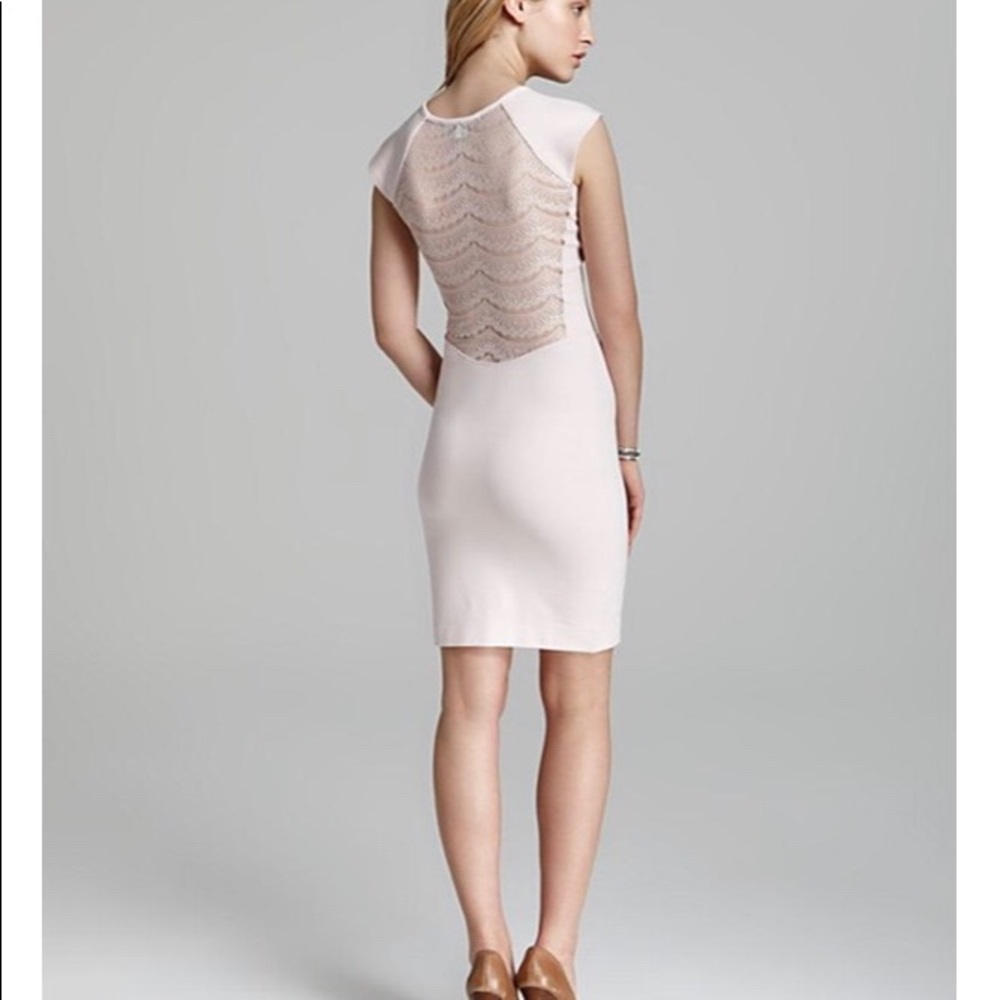 French Connection baby pink lace back dress sz 0